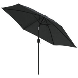 Berkfield Elegant Outdoor Parasol With Led Lights And Steel Pole 300Cm Anthracite - thumbnail 3