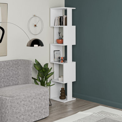 Decortie Piri White 5 Tier Tall Freestanding Bookcase (H) 161Cm - image 1