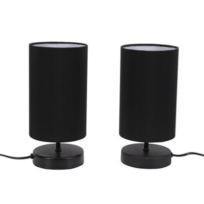 Valuelights Francis Pair Of Black Touch Table Lamps With Shade - image 1