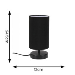 Valuelights Francis Pair Of Black Touch Table Lamps With Shade - thumbnail 8