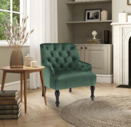 Velvet Bottle Green Armina Accent Chair - thumbnail 2