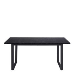 Wyld Haus Stovring Black Marble Effect Dining Table With Black U-Shaped Metal Legs - thumbnail 3