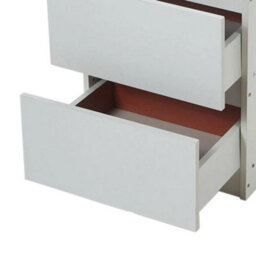 White Bedside Cabinet Drawer Wooden Storage Cabinet Side Table Nightstand 3-Drawer - thumbnail 4