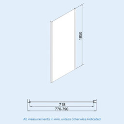 Nes Home Black 1400 X 800mm Shower Enclosure Sliding Door & Glass Side Panel - thumbnail 7