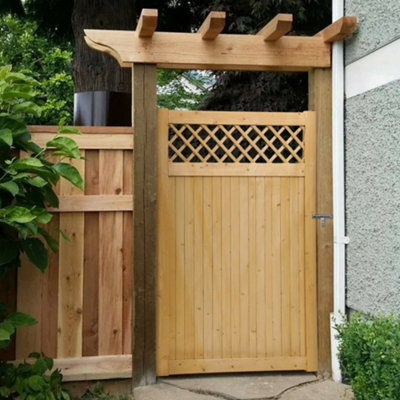 Garden Sanctuary Freestanding Garden Gate Outdoor Entrance Wooden Fence Gate With Latch 90Cm X 180Cm - image 1