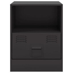 Berkfield Bedside Cabinet Black 34.5X39X44 Cm Steel - thumbnail 6