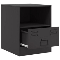 Berkfield Bedside Cabinet Black 34.5X39X44 Cm Steel - thumbnail 7