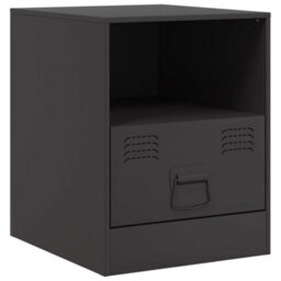 Berkfield Bedside Cabinet Black 34.5X39X44 Cm Steel - thumbnail 2