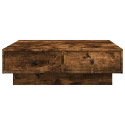 Berkfield Coffee Table Smoked Oak 90X90X28 Cm Engineered Wood - thumbnail 4