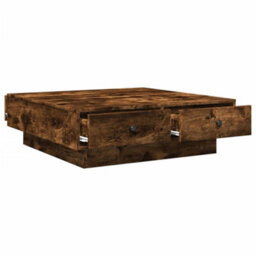 Berkfield Coffee Table Smoked Oak 90X90X28 Cm Engineered Wood - thumbnail 7