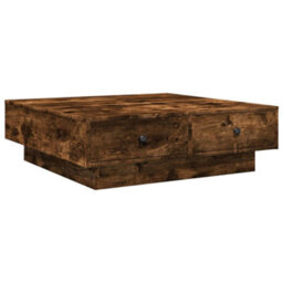 Berkfield Coffee Table Smoked Oak 90X90X28 Cm Engineered Wood - thumbnail 2