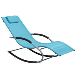 Beliani Rocking Sun Lounger Carano Metal Turquoise - thumbnail 6