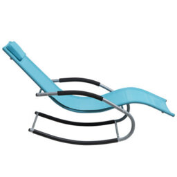 Beliani Rocking Sun Lounger Carano Metal Turquoise - thumbnail 7