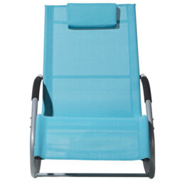 Beliani Rocking Sun Lounger Carano Metal Turquoise - thumbnail 4