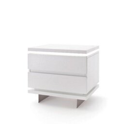 Furniture in Fashion Matis Bedside Cabinet In White Gloss With 2 Drawers And Led - thumbnail 2