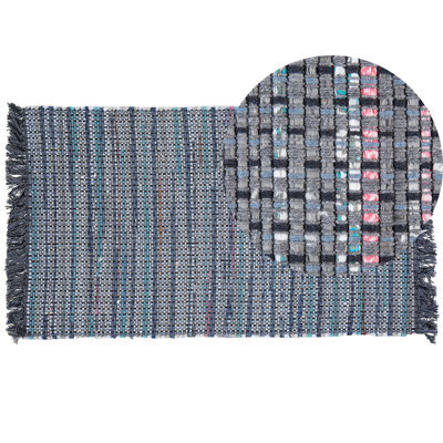 Beliani Rug Besni Grey 80 X 150 Cm Cotton - image 1