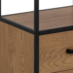 Furniture To Go Seaford Bookcase With 2 Drawers And 3 Shelves In Black & Oak - thumbnail 6