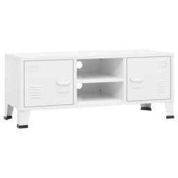 Berkfield Industrial Industrial Tv Cabinet White 105X35X42 Cm Metal - thumbnail 1