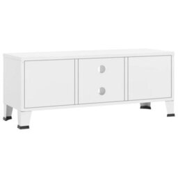 Berkfield Industrial Industrial Tv Cabinet White 105X35X42 Cm Metal - thumbnail 5