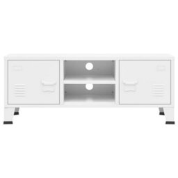 Berkfield Industrial Industrial Tv Cabinet White 105X35X42 Cm Metal - thumbnail 3
