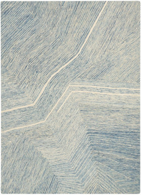 Pure Angles Ang01 Ivory Blue Rug By Dkny-114Cm X 175Cm - image 1