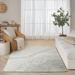 Pure Angles Ang01 Ivory Blue Rug By Dkny-114Cm X 175Cm - thumbnail 2