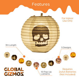 Global Gizmos Halloween Lantern String Lights - thumbnail 2