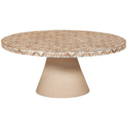 Inlay Acacia Wood Floral Low Coffee Table - thumbnail 3