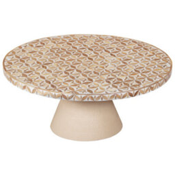 Inlay Acacia Wood Floral Low Coffee Table - thumbnail 2