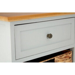 Premier Housewares Interiors By Premier Rustic Style One Drawer Two Baskets Cabinet, Compact Design Display Cabinet, Spacious Side Cabinet - thumbnail 5