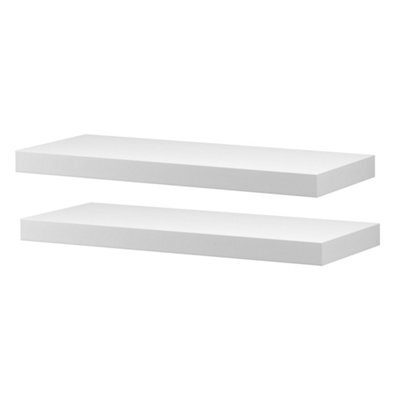 2 Pack Of Floating Shelves White Matte 60 X 24Cm (03101X2) - image 1