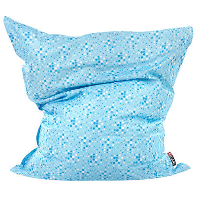 Beliani Bean Bag Cover Fuzzy 180 Cm 140 Cm Light Blue - image 1