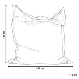 Beliani Bean Bag Cover Fuzzy 180 Cm 140 Cm Light Blue - thumbnail 3