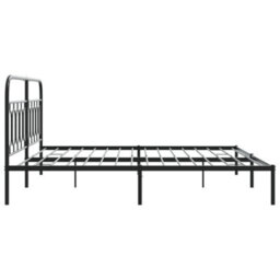 Berkfield Metal Bed Frame Without Mattress With Headboard Black 200X200Cm - thumbnail 5