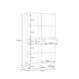 Furniture To Go Wensley Display Cabinet With 2 Doors 2 Drawers And 2 Glass Doors In Light Grey And Oak - thumbnail 7