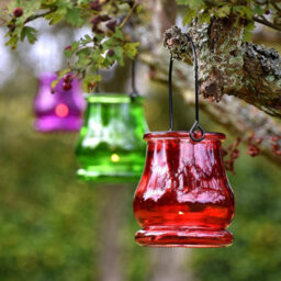 volila Set Of 12 Hanging Tealight Candle Holders Glass Decoration Gift Garden Lights - thumbnail 3