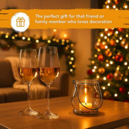 volila Set Of 12 Hanging Tealight Candle Holders Glass Decoration Gift Garden Lights - thumbnail 7