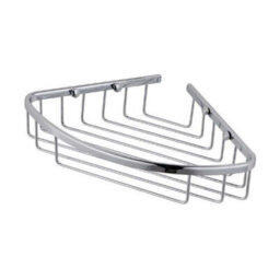 Plum&clay Solid Brass Single Corner Chrome Shower Basket