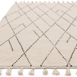 Cream Easy To Clean Geometric Modern , Wool Rug For Living Room, Bedroom - 200Cm X 290Cm - thumbnail 4
