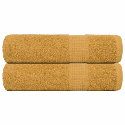 Berkfield Shower Towels 2 Pcs Gold 70X140 Cm 360 Gsm 100% Cotton - image 1