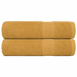 Berkfield Shower Towels 2 Pcs Gold 70X140 Cm 360 Gsm 100% Cotton
