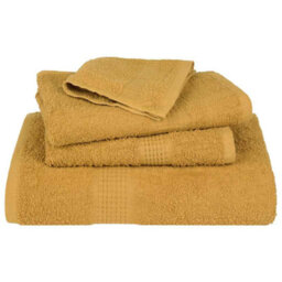 Berkfield Shower Towels 2 Pcs Gold 70X140 Cm 360 Gsm 100% Cotton - thumbnail 4