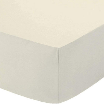 Homes & Linen Fitted Sheet 200 Thread Count 100% Egyptian Cotton Extra Deep 40Cm Bed Sheet