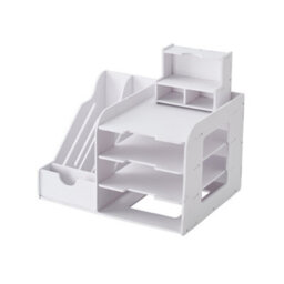 Living And Home White Desktop Letter Tray Desk Organiser