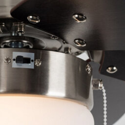 "Valuelights Typhoon 30"" 6 Blade Chrome & Black Ceiling Fan With Bulb" - thumbnail 8