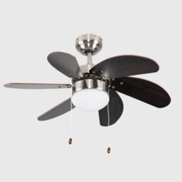 "Valuelights Typhoon 30"" 6 Blade Chrome & Black Ceiling Fan With Bulb" - thumbnail 4