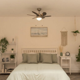"Valuelights Typhoon 30"" 6 Blade Chrome & Black Ceiling Fan With Bulb" - thumbnail 3