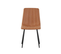 Mof Faux Suede Set Of 4 Dining Chairs With Sturdy Metal Legs Chairs With Backrest And Padded Seat Orange Stripe - thumbnail 3