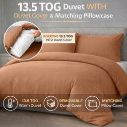 Ameha Duvet 13.5 Tog With Peach Duvet Cover & Matching Pillowcases, Breathable, Bedding Set, Single 135X200Cm - thumbnail 2