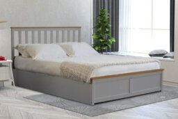 Comfy Living 5Ft Grey Wooden Gas Lift Ottoman Storage Bedframe - thumbnail 2